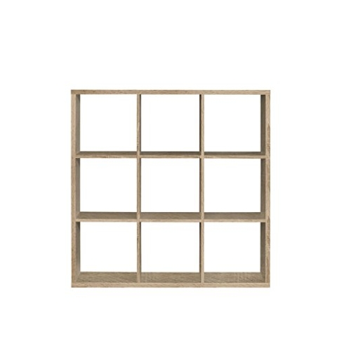 FORTE Mauro Regal 3x3 Fächer, Holzwerkstoff, Sonoma Eiche, (B*H*T): 107,2 x 107,3 x 32,9 cm