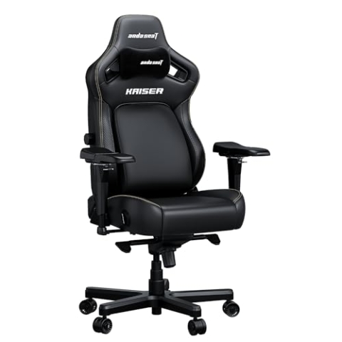Anda Seat Kaiser 4 Gaming Stuhl für Erwachsene - XL Liegestühle Videospielstühle mit 4-stufiger Pop-Out Lendenwirbelsäule, schmutzabweisendes Kunstleder, strapazierfähige Nacken- und Rückenstütze