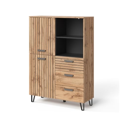 Vicco Garderobe Amber, Eiche Wotan, 100 x 142 cm
