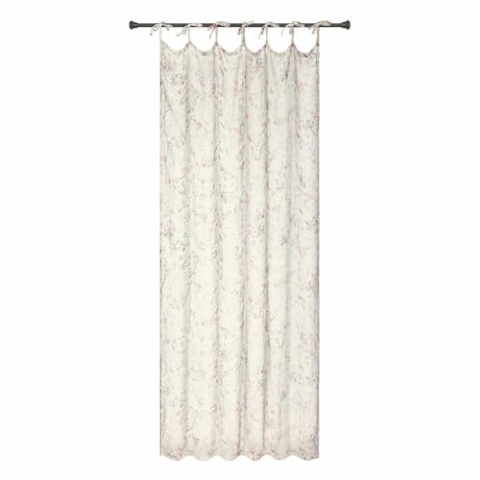 Loberon Gardine Dulciette, Pastellfarbene Blütenmotive, Romantisches Flair, Praktische Bindebänder, Sichtschutz, Vorhang, Fensterdekoration, Leinen, bunt