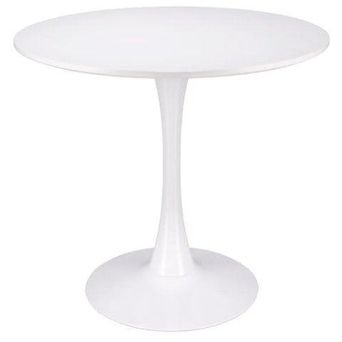 JUMI Moderner weißer runder Tisch für Wohnzimmer, Esszimmer, Küche