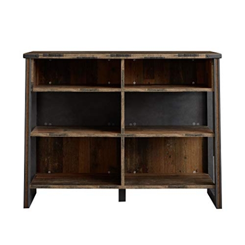 trendteam smart living - Prime - Bartisch - Alteiche/Grau - Hausbar mit 6 offenen Fächern - (BxHxT) 140 x 105 x 48 cm - Theke im rustikalen Design
