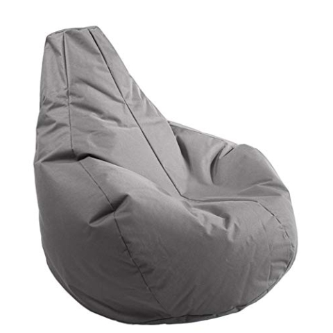 AD.CON Outdoor & Indoor Sitzsack Gamer mit EPS-Perlen Füllung, Puff, Relax-Sessel, Sitzkissen, Bodenkissen, Bean Bag, 225L Grau