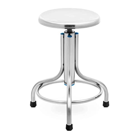 Steinberg Systems SBS-LF-100 Laborhocker Edelstahl 150 kg Drehhocker Drehhocker höhenverstellbar Praxishocker Edelstahl Hocker