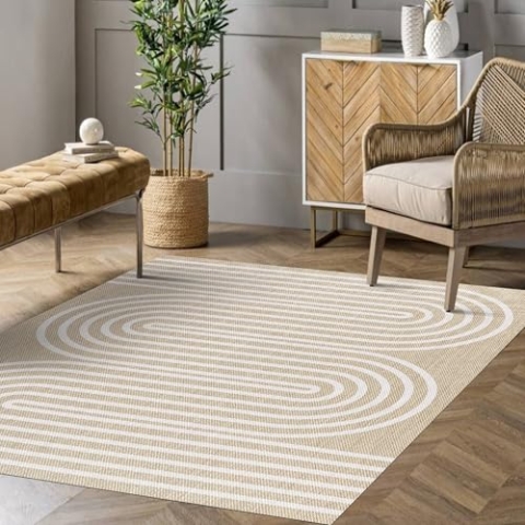 STORESDECO In & Outdoor Teppich 160x230cm - Wetterfeste Teppiche für Balkon & Terrasse - Waschbarer Küchenteppich & Läufer für Flur Wohnzimmer Esszimmer mit Rutschfester Unterseite -Made in Europe