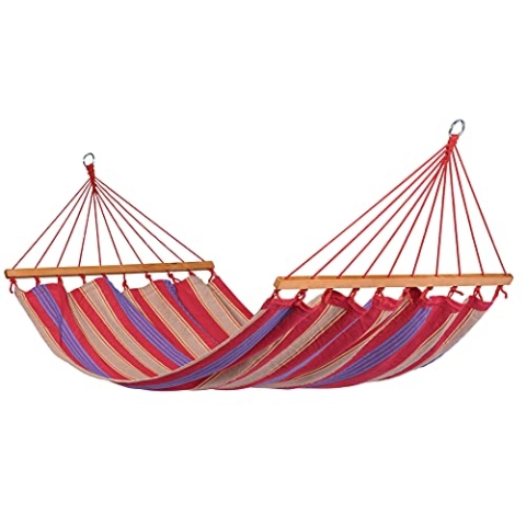 Tropilex Südamerikanische Hängematte Single | Handgefertigt | Fairtrade | Hammock 'Haïti' Cherry | Flexibel & Belastbar | Perfekt für den Garten, Camping und auf Reisen geeignet