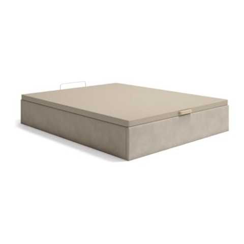 Vente-unique-Bettgestell mit Bettkasten - 140 x 190 cm - Stoff - Beige - CENOVAS von YSMÉE