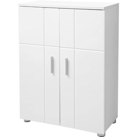 Hoppa! | Badezimmerschrank | Weiß | MDF | 55x 30 x 77 cm (B x D x H)