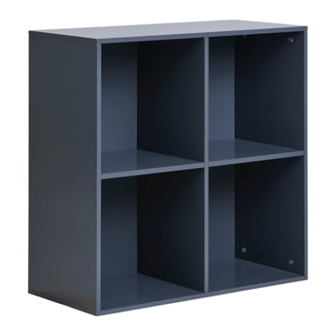 House Nordic Würfelregal Horne | Offenes Wandregal | Raumteiler mit Vier Fächern | Sideboard | Bücherregal Dunkelgrau | 69x69x30 cm