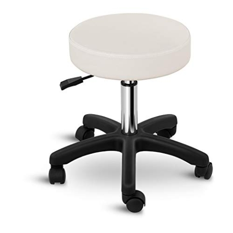 Physa Rollhocker Arbeitshocker mit Rollen Drehhocker Aversa BEIGE (beige, höhenverstellbar, max. 150 kg)