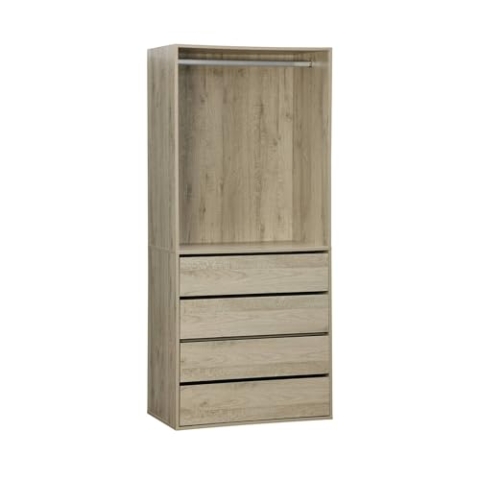 Alice's Home Ankleidemodul mit 4 Schubladen und 1 Garderobe, naturfarben, Laminatpaneel