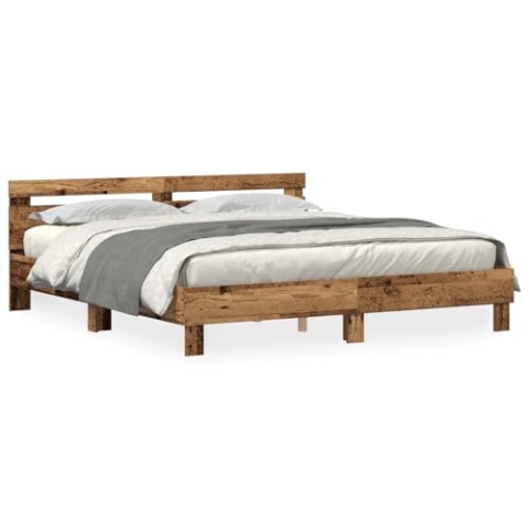 vidaXL Bettgestell Rustikales Altholz Massivholz Altholz 200 x 200 cm