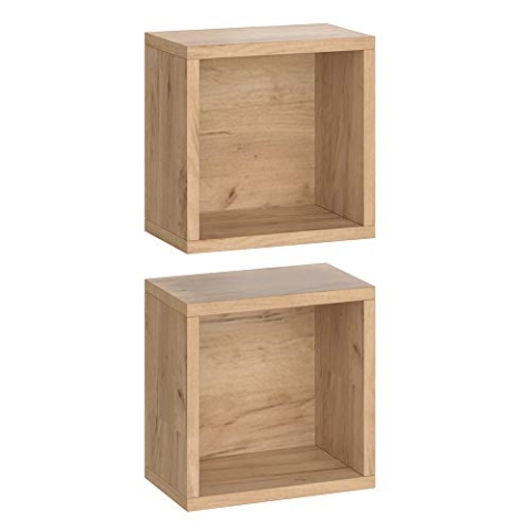 Vicco Badschrank Senyo, Badezimmermöbel, Goldkraft Eiche, 25 x 25 cm 2er Set