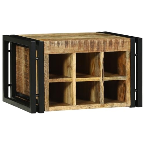 vidaXL Weinregal 46x35x27.5 cm Massivholz Raues Mango