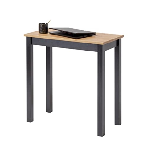 hagge home Skandinavisch Holz Tisch Schreibtisch Kleiner Tisch Esstisch Computertisch Küchentisch Office Desk PC Tisch Homeoffice Esszimmertisch Wohnzimmertisch Arbeitszimmertisch 75x38 Braun Schwarz