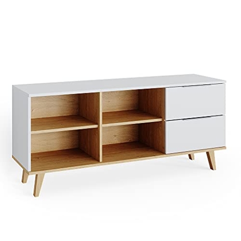 Vicco Kommode Nautica, Kommodenschrank, Weiß/Sonoma, 134.1 x 61 cm