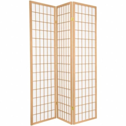 Fine Asianliving Japanische Paravent Raumteiler Trennwand B135xH180cm 3-teilig Shoji Reispapier Naturel Japanische Paravent Raumteiler Shoji Raumtrenner Spanische Wand Sichtschutz Trennwand