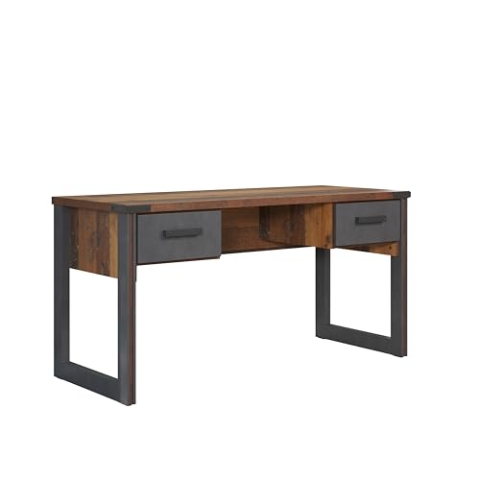 trendteam smart living - Prime - Schreibtisch - Alteiche/Grau - Büroschreibtisch mit 2 Soft-Close Schubladen - (BxHxT) 148 x 75 x 60 cm - rustikales Design