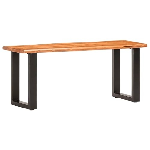 Bussandri Exclusive - Baumstammbank 110 cm Akazienholz massiv und Stahl