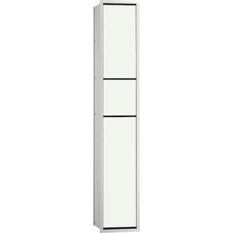 EMCO Asis 150 Unterputz-Schrankmodul für das Gäste-WC, Badezimmerschrank als Toilettenpapierhalter, Abfalleimer & Klobürstenhalter, Hochschrank mit "Push to Open"-Funktion, optiwhite
