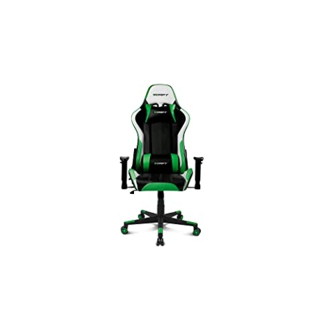 DRIFT GAMING Stuhl DR175GREEN- Professioneller Gaming-Stuhl, Kunstleder, 2D-verstellbare Armlehnen, Kolben der Klasse 4, Drehgelenk,Schwarz/Grüne