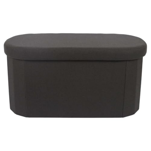 HOME DECO FACTORY, HD0194, Schwarze Faltbare Banktruhe, Pillenmodell, Möbel, Sitz, Faltbare Truhe und Bank, 76 x 38 x 38 cm, Sitzhöhe 38 cm, schwarz