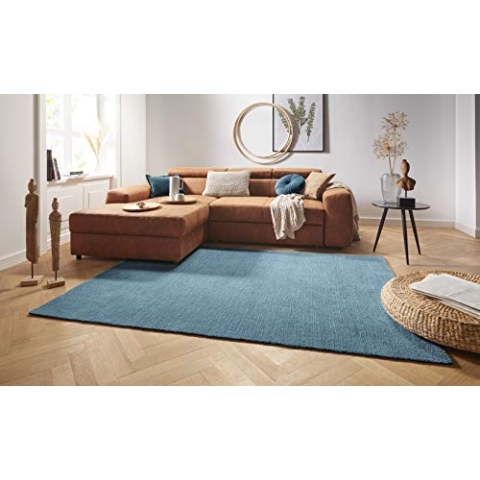 Teppich Supersoft Kurzflor Wohnzimmer-Teppich Modern Flauschig Weich Einfarbig für Wohnzimmer Küche Flur oder Schlafzimmer Petrolblau 160x230 cm