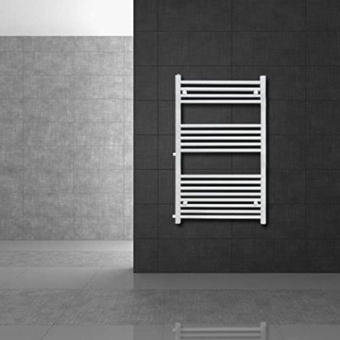 ECD Germany Renovierungsheizkörper Austausch - 600 x 1200 mm - Weiß - gerade mit Seitenanschluss 500 mm - Heizkörper Handtuchwärmer Handtuchtrockner Designheizkörper Badheizkörper
