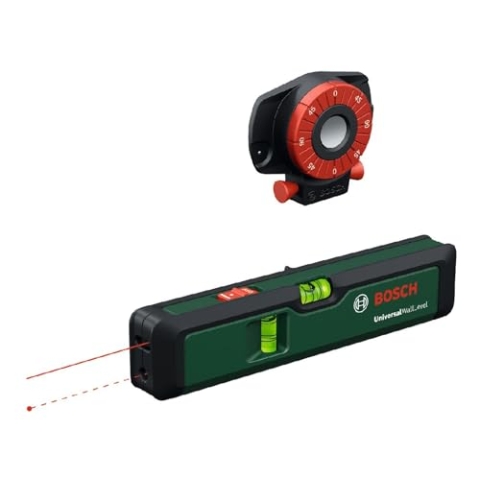 Bosch Laser-Wasserwaage UniversalWallLevel (3-in-1-Werkzeug: Wasserwaage, Linienlaser zum einfachen Ausrichten an Wänden bis 5 m, Laserpunkt zum Übertragen von Höhen bis 20 m, in E-Commerce-Karton)