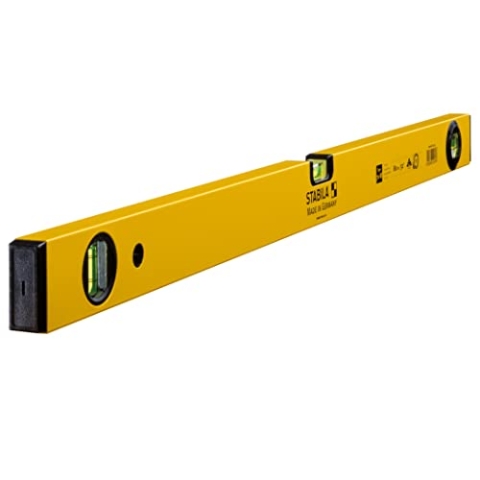STABILA Wasserwaage Type 70 W, 80 cm, leichtes Alu-Profil, 1 Horizontal-Libelle, 1 Vertikal-Libelle, 1 drehbare Winkel-Libelle, Made in Germany