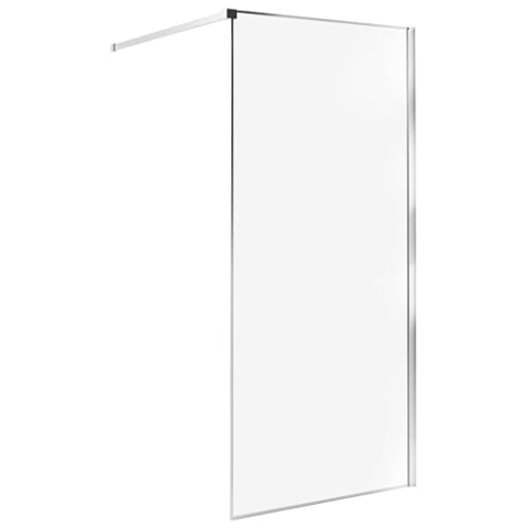 Duschwand ohne Türen aus Sicherheitsglas 90 x 190 cm silber Waspam