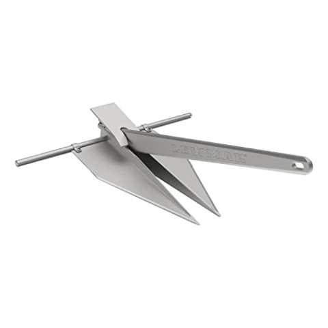 Lewmar LFX Aluminium-Flukeanker, 1,8 kg, für Boote mit 4,6 m - 7,8 m, eloxierte Oberfläche, verstellbare Winkel, Maße (L x B x B): 57,7 x 46,7 cm, 34,8 cm Flukelänge – 2020202252