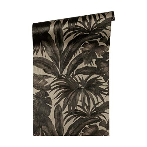 VERSACE wallpaper Vliestapete Giungla Luxustapete mit Palmenblättern Dschungel 10,05 m x 0,70 m braun metallic Made in Germany 962401 96240-1