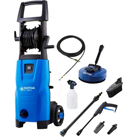 Nilfisk C 125 bar Hochdruckreiniger (inkl.Patio Cleaner Flächenreiniger, Universalbürste und Rohrreinigungs-Set)