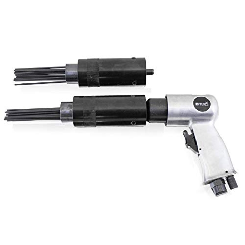 Bituxx Druckluft Nadelentroster Entroster Rostentferner Nadelpistole 4000 U/min + 2 Nadelköpfe mit 19 Nadeln Ø 3mm (Nagelentroster + 2 Nadelköpfe)
