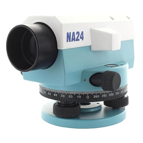 hedue® Optisches Nivelliergerät NA24 - Automatisches Baunivellier zur Messung von Höhenunterschieden und Winkeln, Nivellier mit 24-facher Vergrößerung, 360° Kreisteilung