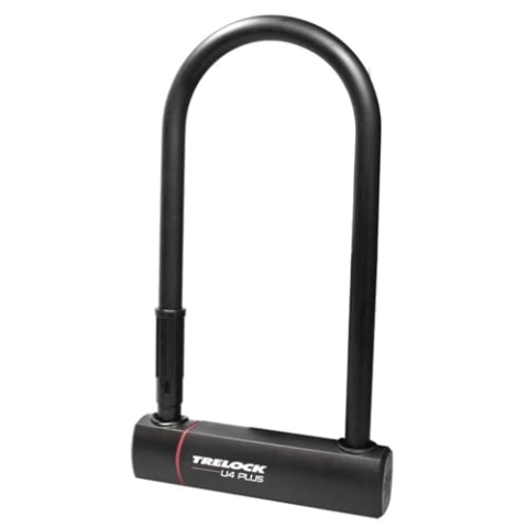 TRELOCK U4 Plus Bügelschloss, Länge 23 cm, Bügelstärke 14 mm, Sicherheitsstufe 14, Hohe Sicherheit, Schlüsselservice, Schwarz