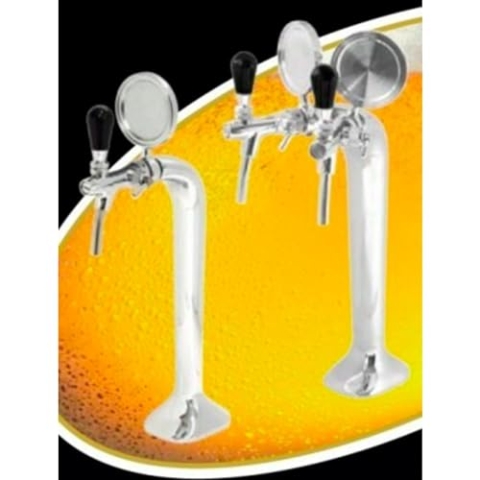 Schanksäule Chrom 2-leitig, elegant, 'Topp-Qualität!'