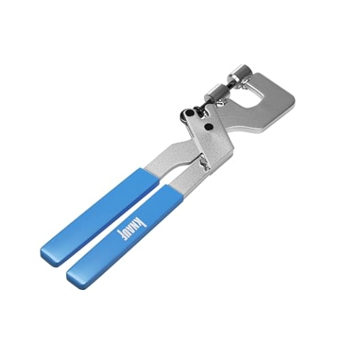 Knauf Stanz-Zange für Metall – Krimper-Zange zum Verkrimpen von Metall-Profilen mit austauschbarem Stempel, mit Stopper zwischen den Griffen