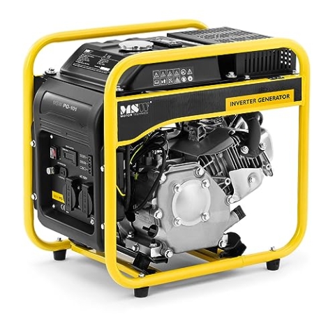 MSW Motor Technics MSW MSW-PG-101 Inverter Stromerzeuger Benzin 3800 W 230 V AC manueller Start ≤ 374 g/kWh Benzintank: 5 l Inverter Stromaggregat Notstromaggregat Benzin-Generator