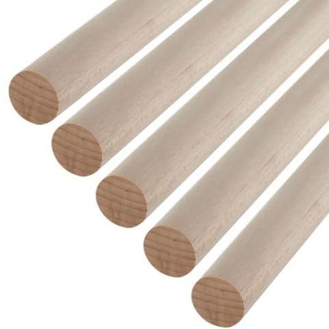 5 Stück SOTECH Buche Rundstäbe glatt Ø30 x 1180 mm Rundhölzer Holzstäbe zum Basteln oder als Garderobenstangen