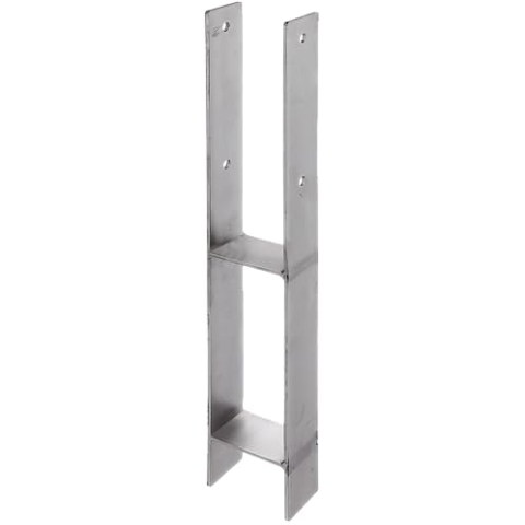 Alberts 213718 H-Pfostenträger | Edelstahl | lichte Breite 91 mm | Gesamthöhe 600 mm | Materialstärke 4 mm