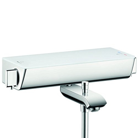 hansgrohe Ecostat Select Aufputz Wannenthermostat, für 2 Funktionen ohne Adapter zur Renovation, Weiß/Chrom