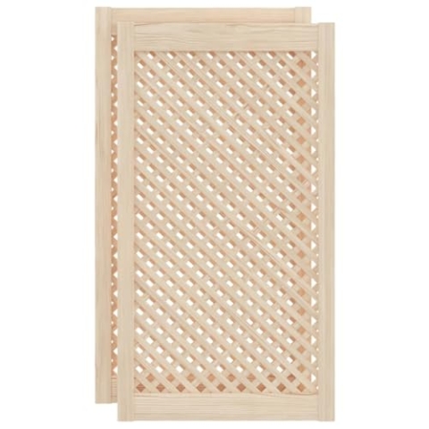 vidaXL Schranktüren 2 Stk., Schranktür mit Gitter-Design, Multifunktional Holztür mit offenen Lamellen, Lamellentür Möbel Tür, 49,5x39,5 cm Massivholz Kiefer