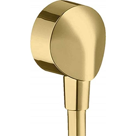 hansgrohe Wandanschluss FixFit E, Schlauchanschluss, ohne Rückflussverhinderer, Anschlusswinkel aus Metall, Polished Gold Optik