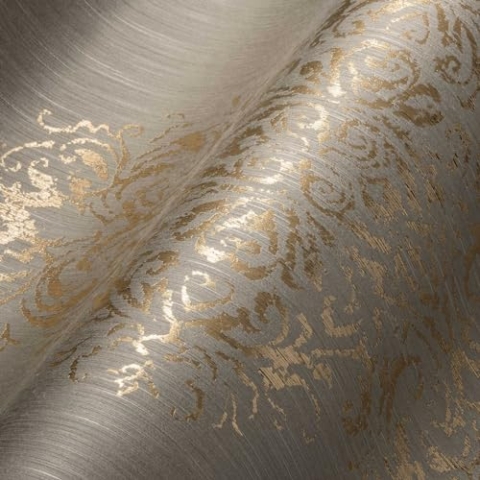 Architects Paper Textiltapete Luxury wallpaper Tapete mit Ornamenten barock 10,05 m x 0,53 m beige metallic Made in Germany 319453 31945-3