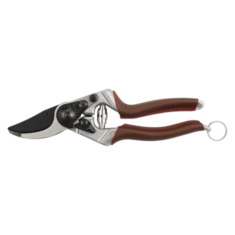FELCO 8 Elite Gartenschere (Schnitt-ø 25 mm, Länge 210 mm, Rebschere für Rechtshänder, Griffe aus Alu, ergonomisch, Schere mit Stoßdämpfer)
