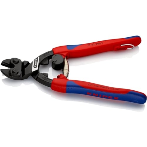 KNIPEX CoBolt Kompakt-Bolzenschneider in Blister mit schlanken Mehrkomponenten-Hüllen, mit integrierter Befestigungsöse zum, 71 22 200 T BK