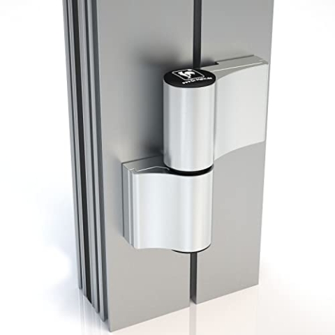 Hahn Türband 4-AT, massives Rollenband 2-teilig mit Befestigungsplatte 20/65/15mm, Aluminium silber eloxiert