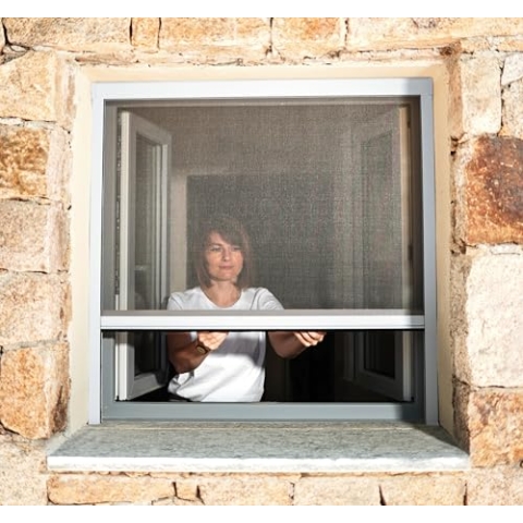 Insektenschutzrollo für Fenster & Türen, Aluminium – Luxus (Weiß, L 1250 x H 2200 mm)